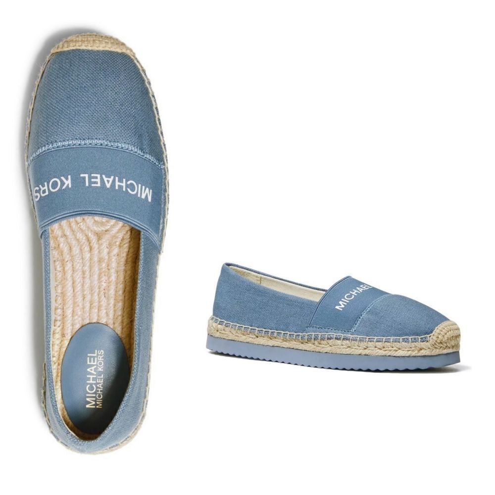 New! MICHAEL KORS Women's Vicky Espadrille Flats Shoes Denim Blue Size 9